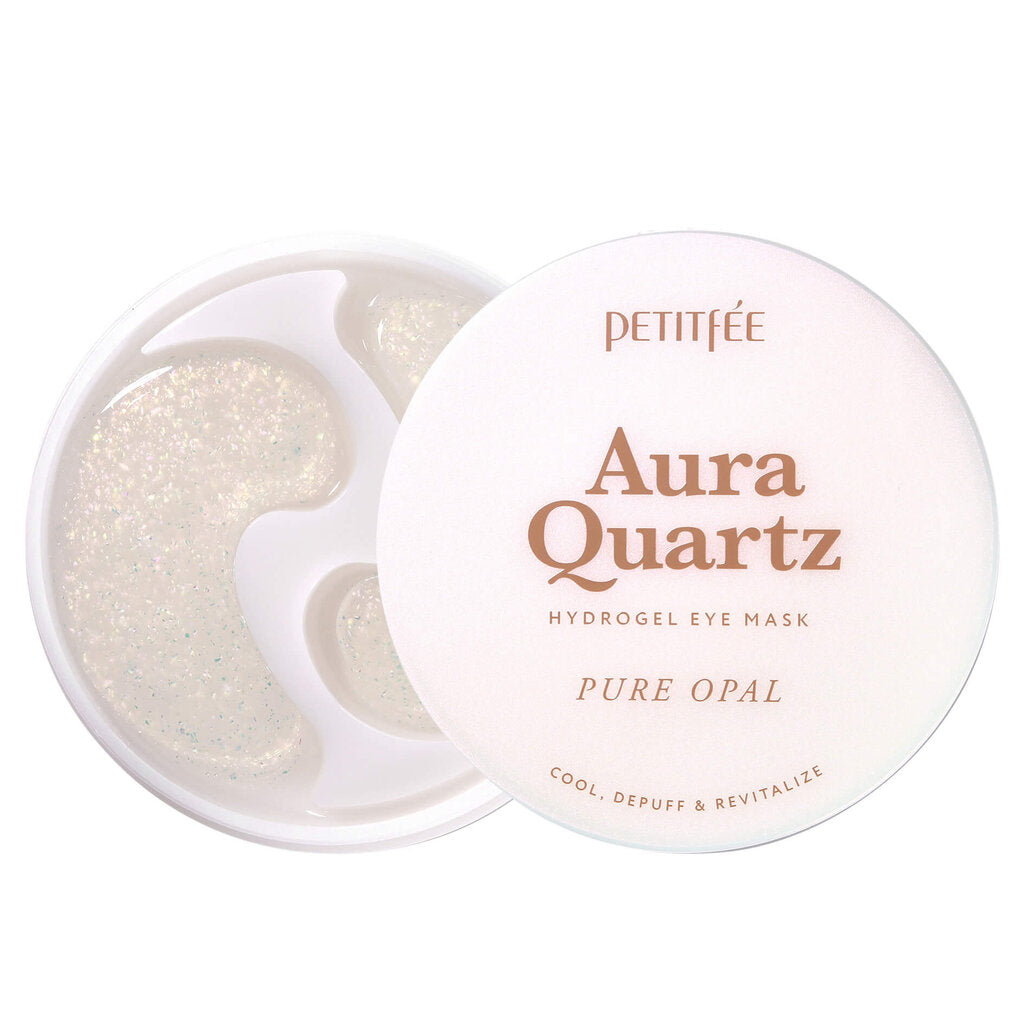 Petitfee Aura Quartz Hydrogel Eye Mask, диамантени хидрогелни пачове за очи, 40бр.Корейска Козметика | LovelyMe