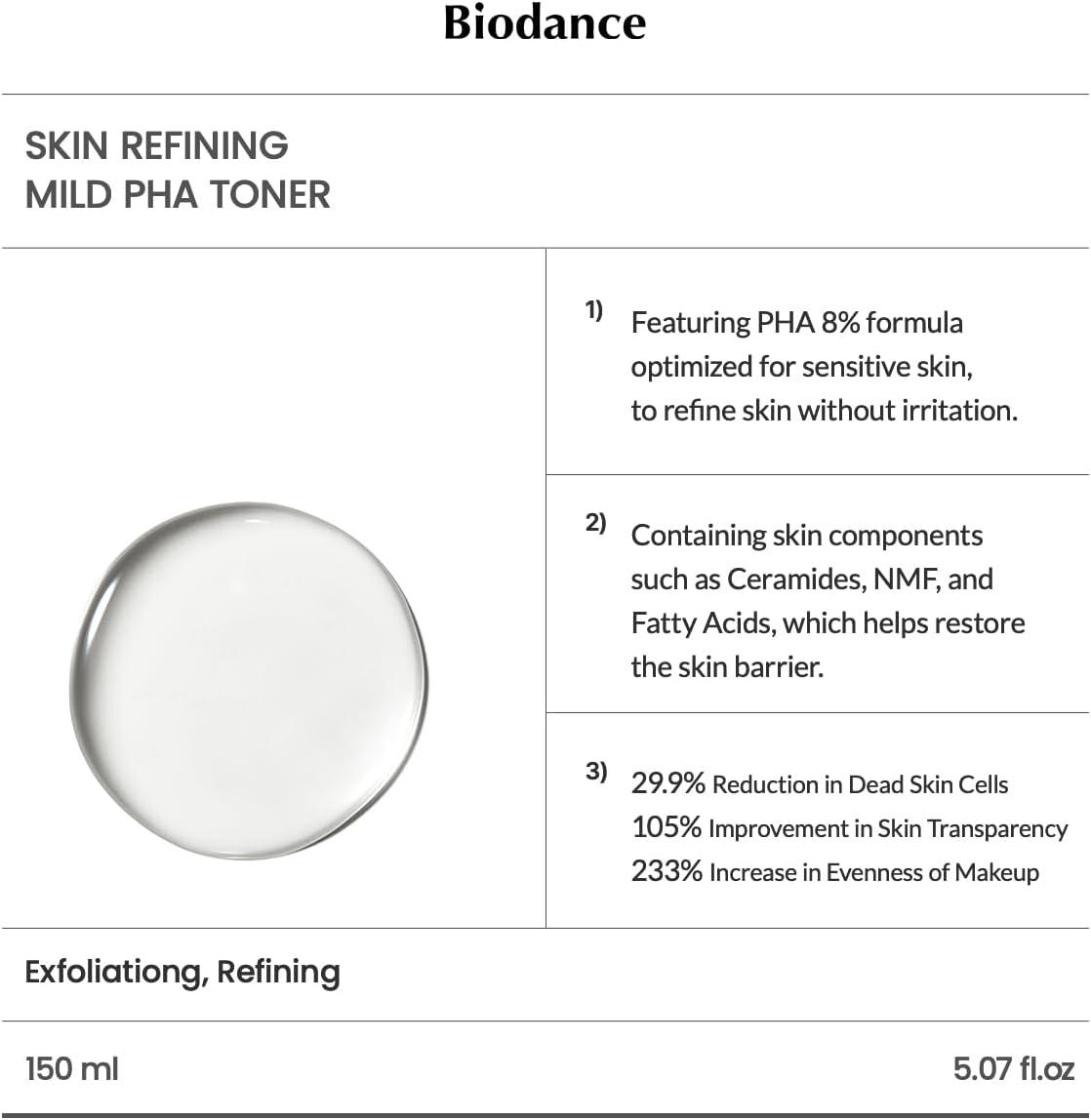 Тонер за лице Biodance Skin Refining Mild PHA Toner, 150mlКорейска Козметика | LovelyMe