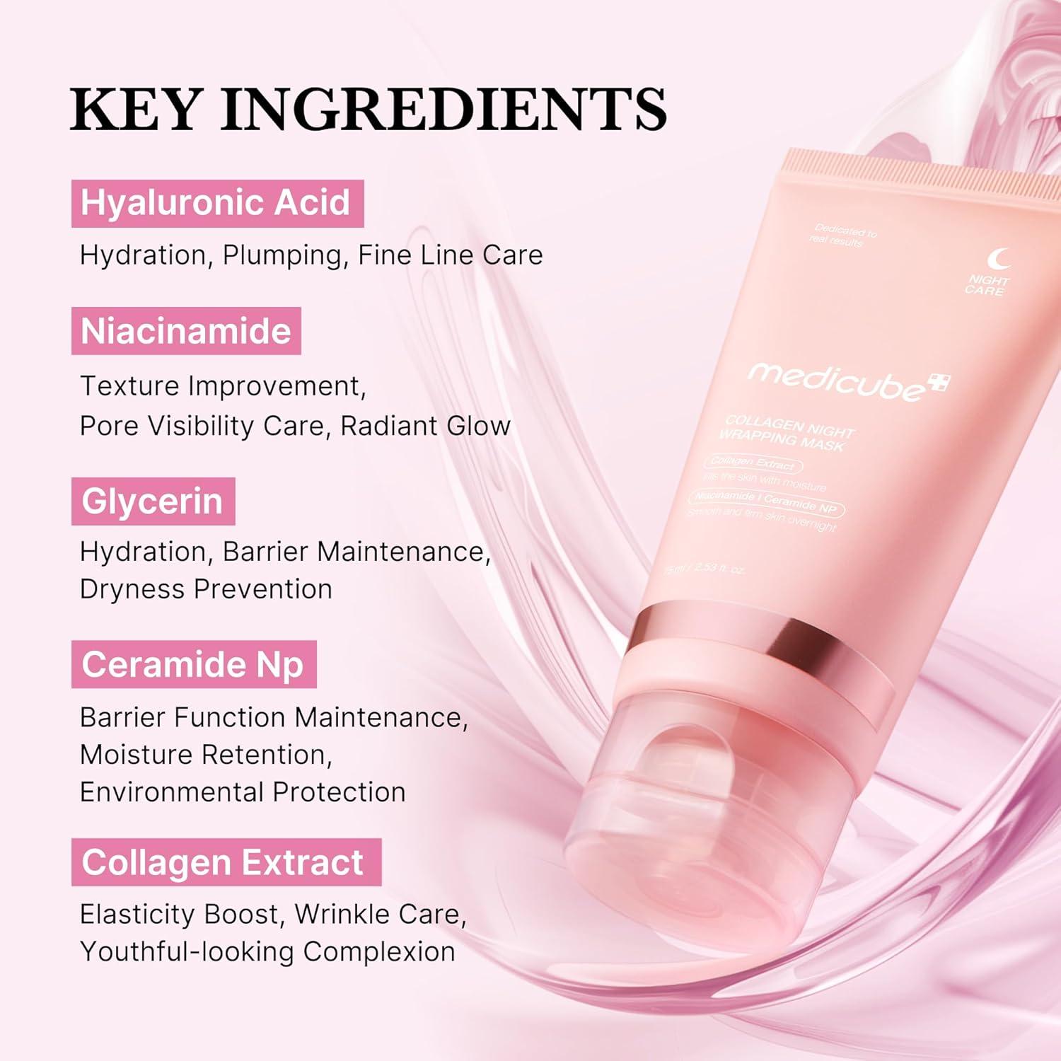 Medicube Collagen Night Wrapping Mask – Нощна маска с колаген и хиалуронова киселина (75 мл)Корейска Козметика | LovelyMe