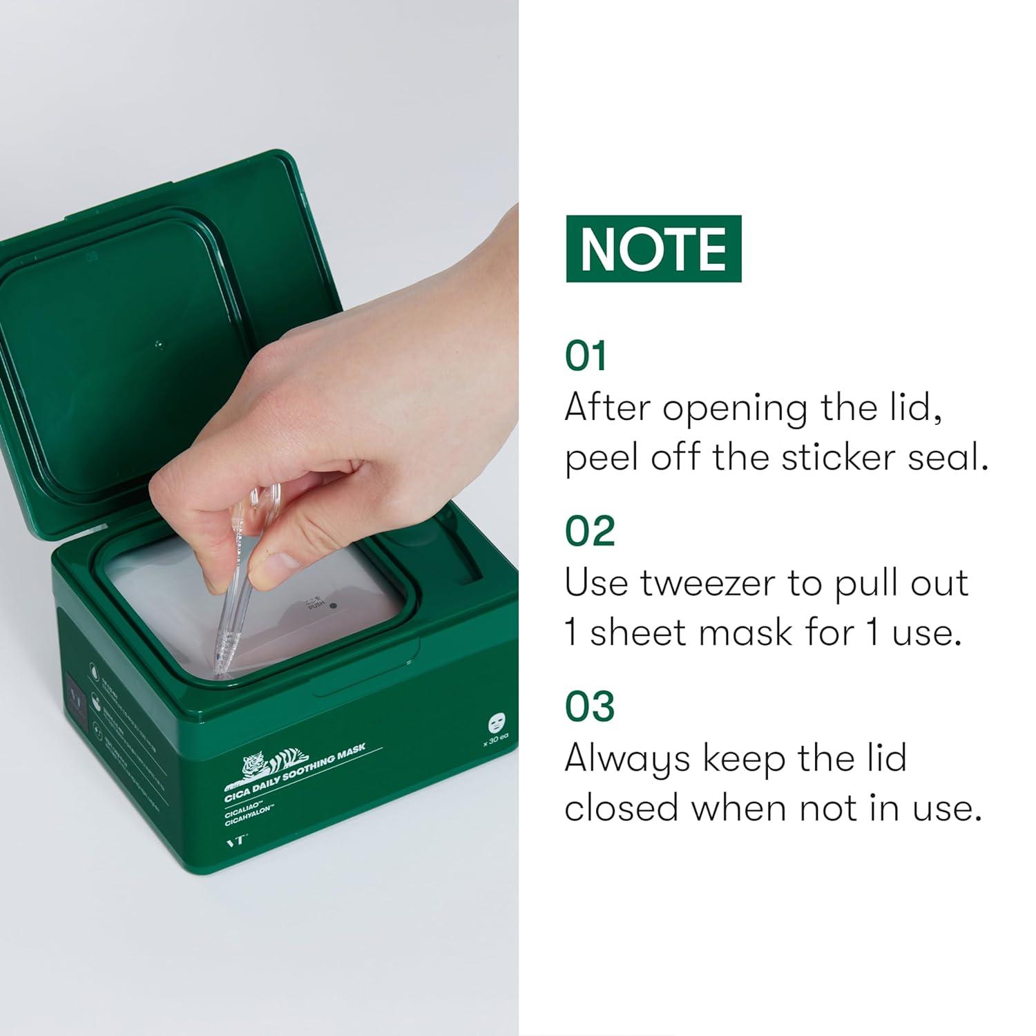 Шийт Маски за лице VT COSMETICS CICA Daily Soothing Mask 30 бр.Корейска Козметика | LovelyMe