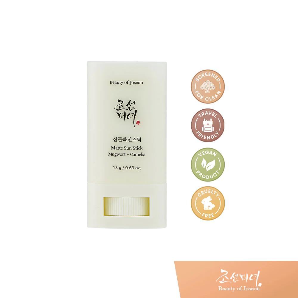 Слънцезащитен стик BEAUTY OF JOSEON Matte Sun Stick Mugwort+Camelia SPF 50+ PA++++, 18 gКорейска Козметика | LovelyMe