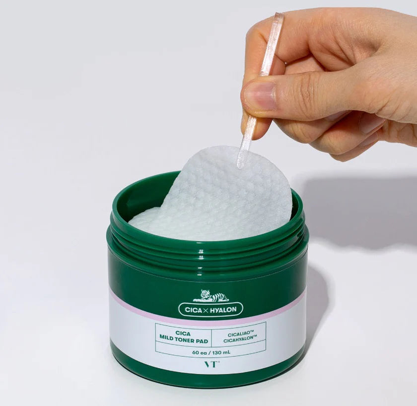 Tампони за лице с ексфолиращ ефект VT Cosmetics - CICA Mild Toner PadКорейска Козметика | LovelyMe