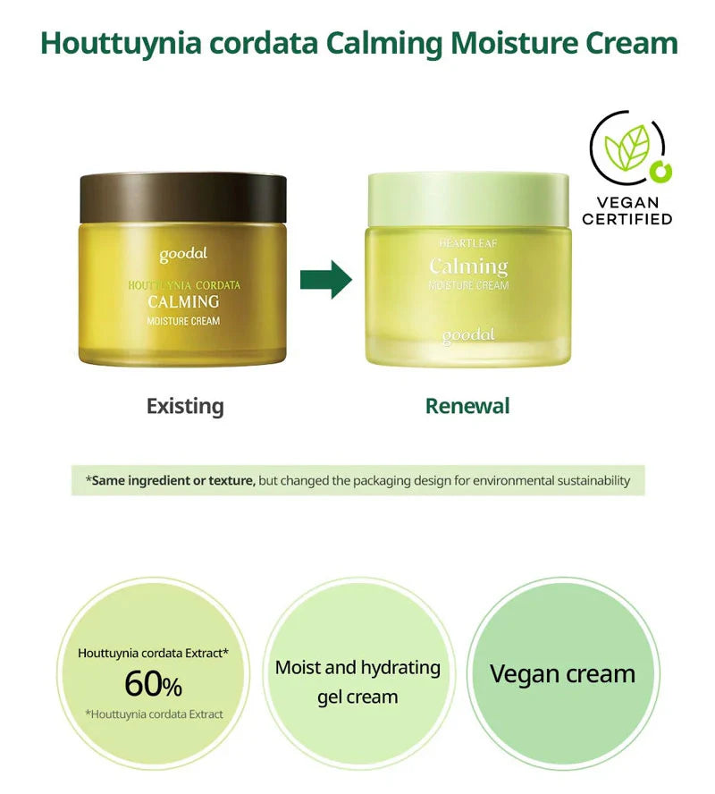 Успокояващ крем GOODAL Heartleaf Calming Moisture Cream, 75млКорейска Козметика | LovelyMe