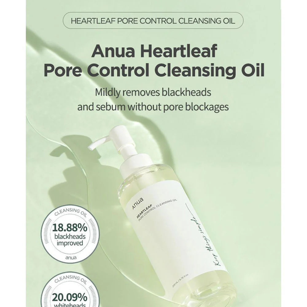 Почистващ продукт ANUA Heartleaf Pore Control Cleansing Oil, 20 ml /200 mlКорейска Козметика | LovelyMe