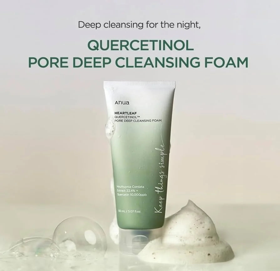 Почистваща пяна Anua - Heartleaf Quercetinol Pore Deep Cleansing Foam, 150млКорейска Козметика | LovelyMe