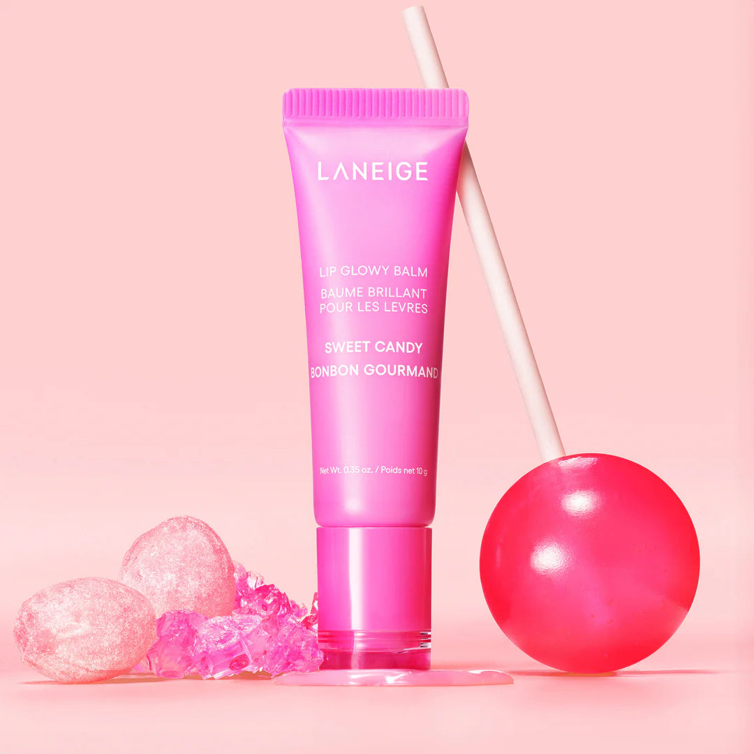 LANEIGE Lip Glowy Balm Sweet Candy — Хидратиращ балсам за устни с розов оттенък (10g)