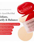 MediCube Red Succinic Acid Peeling Pad — Двустранни ексфолиращи падове с янтарна и салицилова киселина 70 бр.