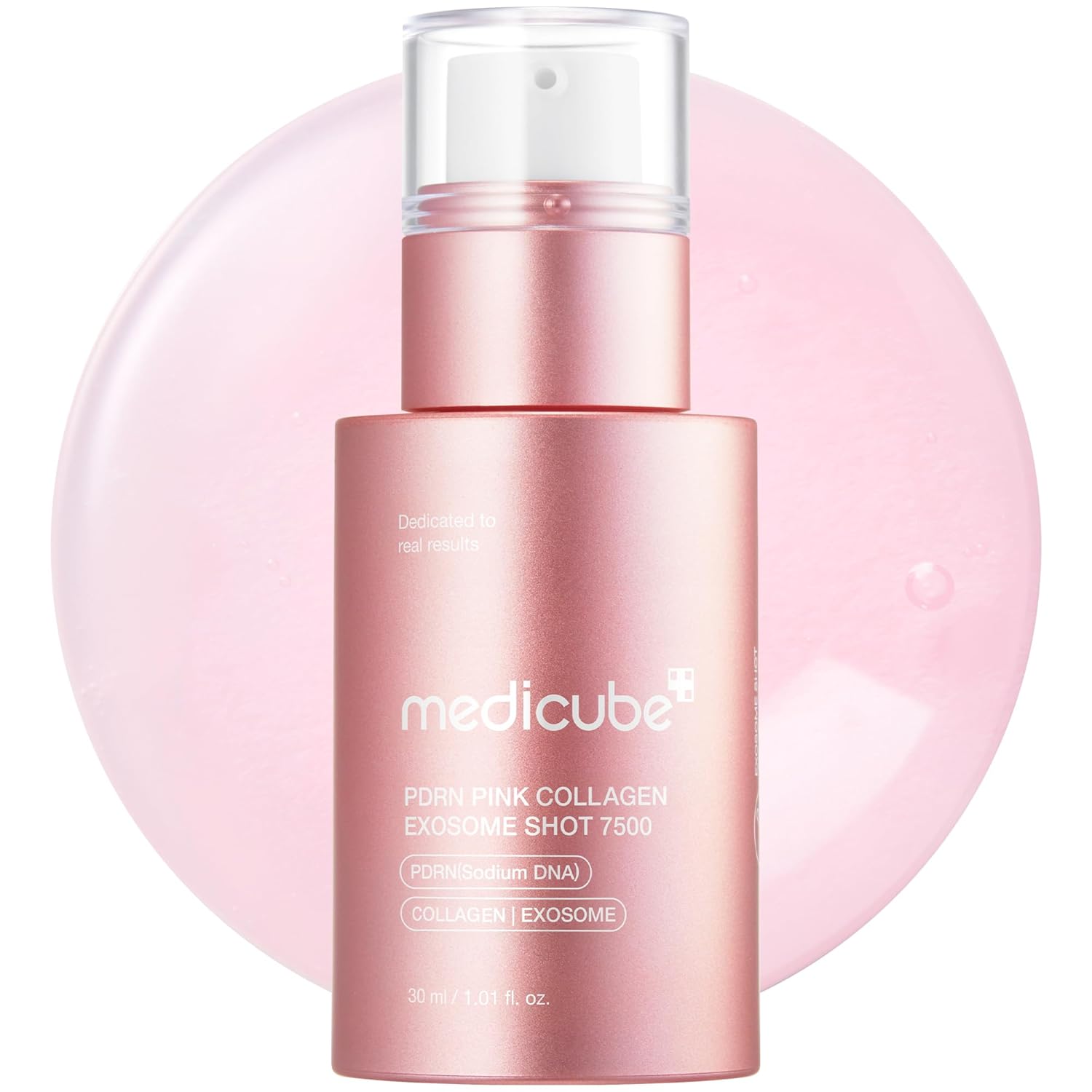 MediCube PDRN Pink Exosome Shot Serum 7500 — Ампула с 7500ppm екзозоми, Salmon PDRN и спикули 30ml