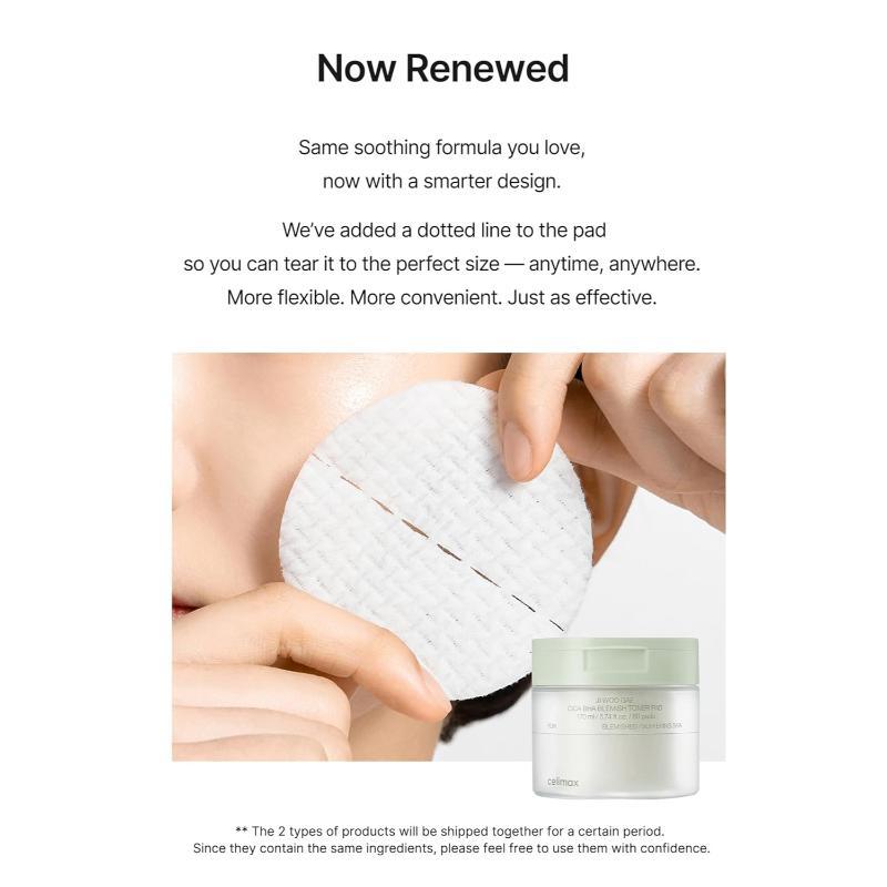 Celimax Ji Woo Gae Cica BHA Blemish Toner Pad — Тонер падове с BHA, PHA, LHA и 7 ботанически екстракта 60 бр. 135ml