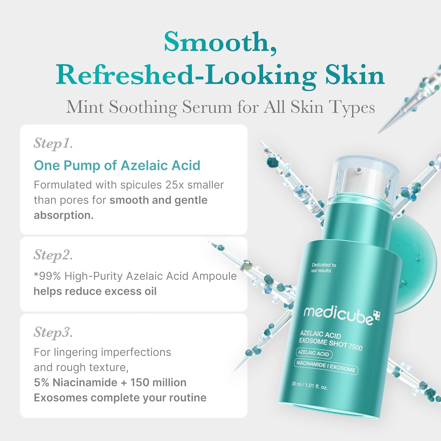 MediCube Azelaic Acid Exosome Shot Serum 7500 — Серум за лице с азелаинова киселина и екзозоми 30ml