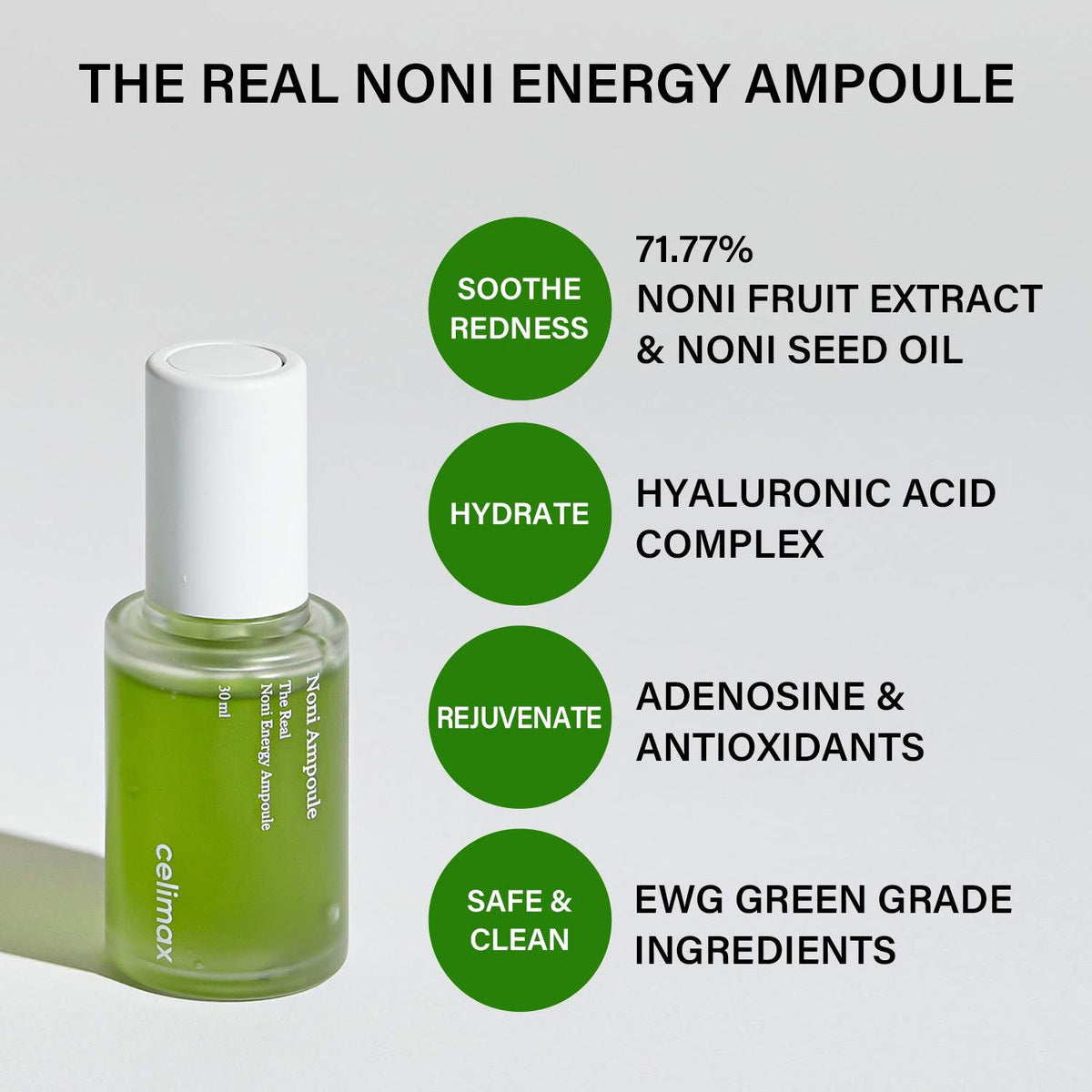 Celimax Noni Energy Ampoule — Ампула с 71.77% екстракт от нони, серамиди и хиалуронова киселина 30ml