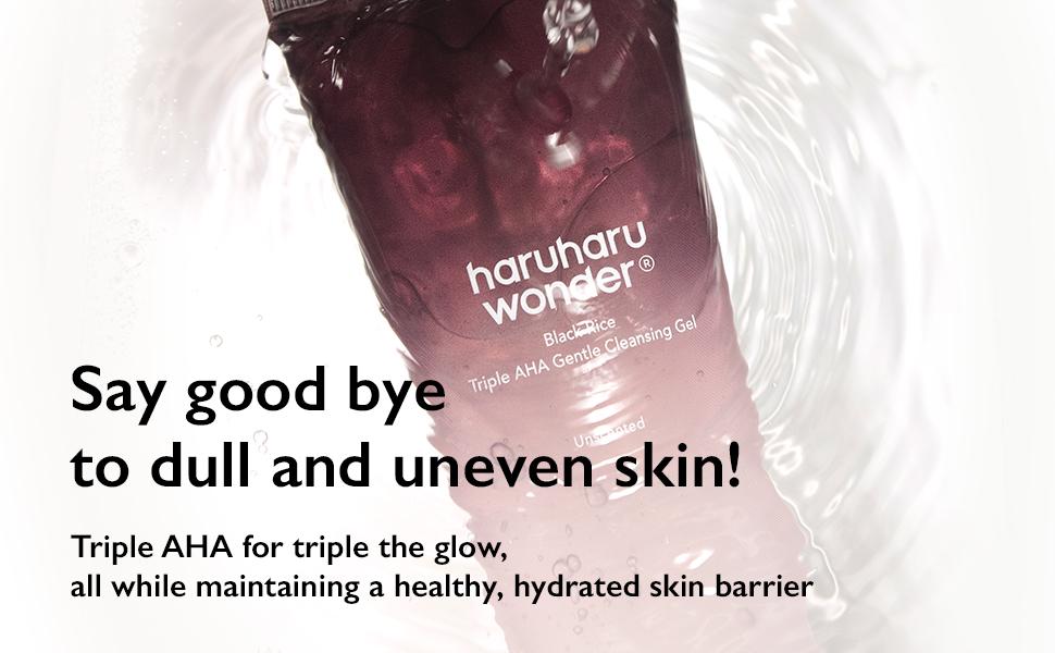 Ексфолиращ почистващ гел Haruharu Wonder Black Rice Triple AHA Gentle Cleansing Gel, 100мл