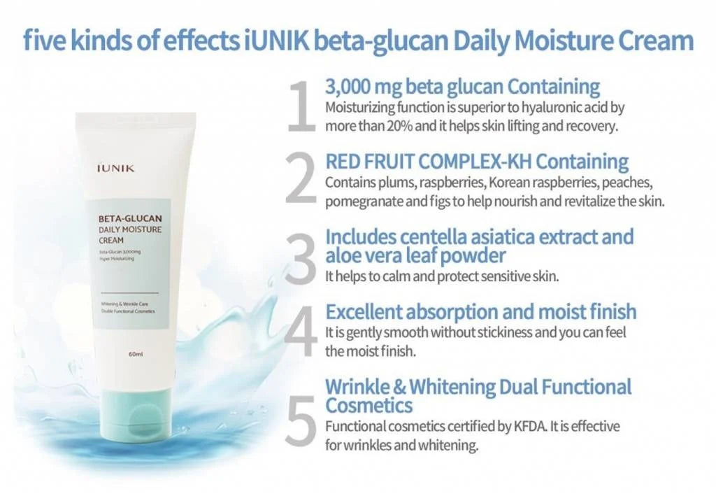 Крем за Лице iUNIK Beta-Glucan Daily Moisture Cream, 60 ml
