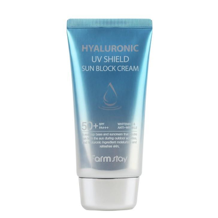 Слънцезащитен крем с хиалуронова киселина и SPF 50+ PA +++ FarmStay Hyaluronic UV Shield Sun Block Cream,