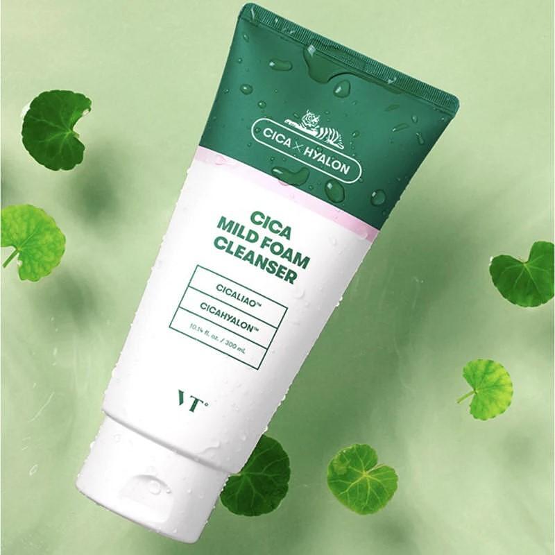 Почистваща пяна за лице с екстракт от центела азиатика VT Cosmetics - Cica Mild Foam Cleanser